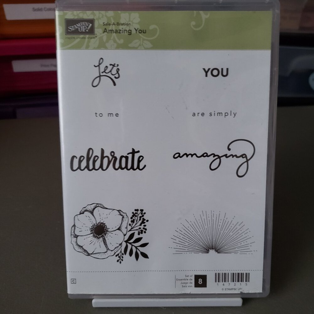Stampin' Up! 'AMAZING YOU' Cling Stamp Set (Used)